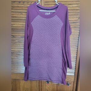 Smartwool Purple Quilted Long‎ Sleeve Tunic Sweatshirt Size XL Wool Blend